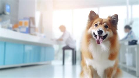 Retrato De Un Perro Sonriente En Una Cl Nica Veterinaria Foto Premium