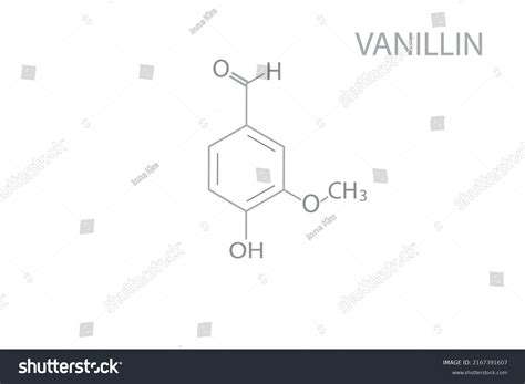 Vanillin Molecular Skeletal Chemical Formula Stock Vector Royalty Free