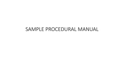 Sample Procedure Manual Ppt