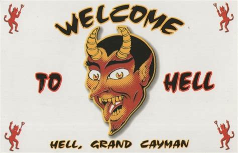 Welcome To Hell Lucifer Devil Usa Grand Cayman Comic Postcard Topics