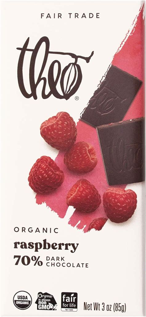 Theo Raspberry Organic Dark Chocolate Bar 70 Cacao 1