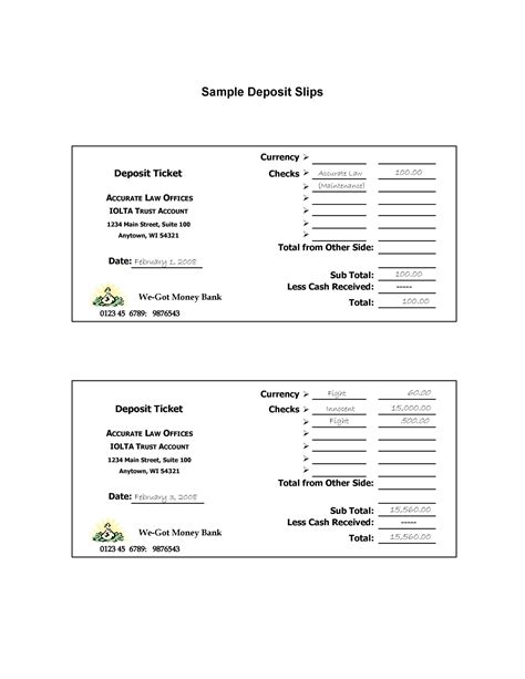 Truist Deposit Slip Template - Printable Slip Templates