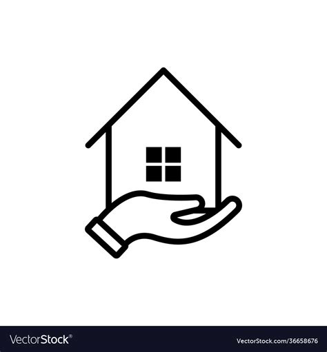 Home With Hand Logo Icon Design Royalty Free Vector Image