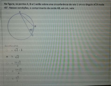 Na Figura Os Pontos A B E C Est O Sobre Brainly Br