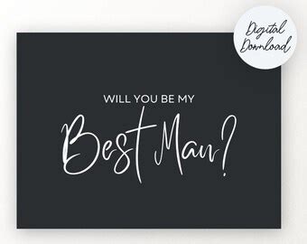 Editable Will You Be My Best Man Printable Wedding Card Etsy