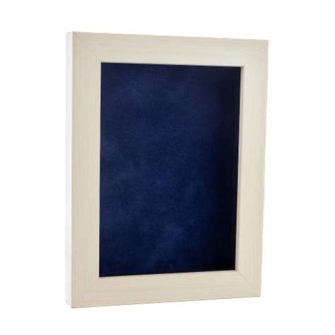 24x36 Shadow Box Frame White Washed Wood 34 Depth Navy Blue Suede Backing Uv Acrylic 24x36