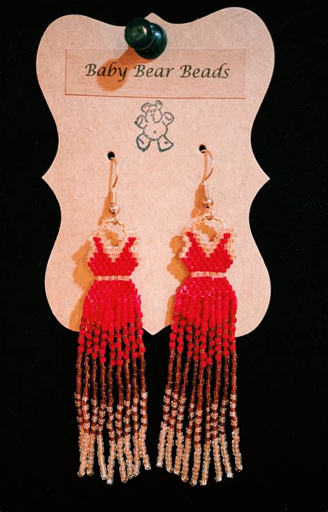 Mmiw Red Dress Native American Beaded Earrings Mmiw Etsy