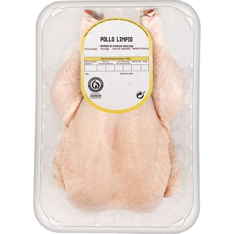 Pollo Entero Limpio Para Asar Peso Aproximado Bandeja Kg