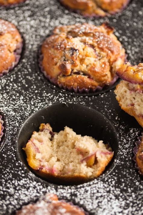 Tender Plum Muffins With Yogurt And Cinnamon