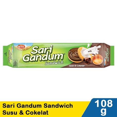 Roma Biscuit Sari Gandum Sandwich Susu Cokelat G Klikindomaret