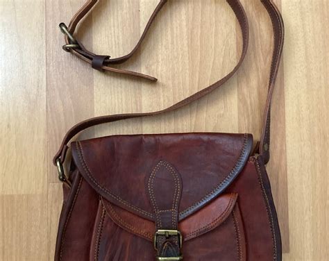 FIRU Handmade Goat Brown Leather Saddle Handbag Crossbody Bag Purse Etsy