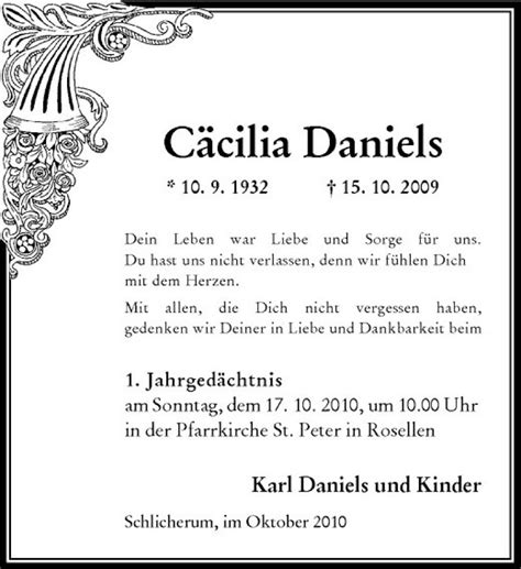 Alle Traueranzeigen F R C Cilia Daniels Trauer Rp Online De