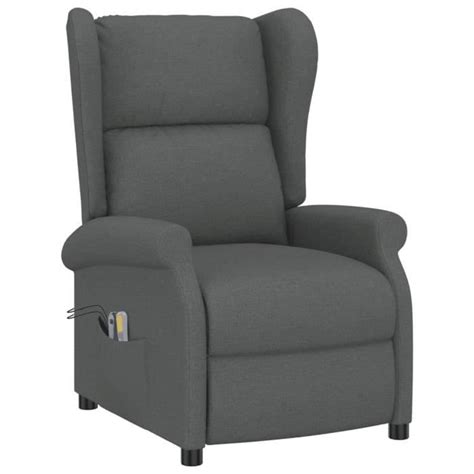 Fauteuil inclinable de massage électrique Gris foncé Tissu SALALIS