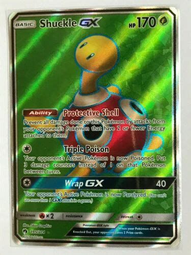 Shuckle GX FULL ART ULTRA RARE 195 214 SM Lost Thunder Pokemon HOLO NM