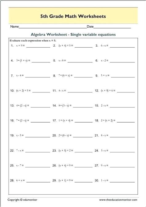 Expressions Th Grade Math