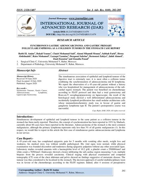 Pdf Synchronous Gastric Adenocarcinoma And Gastric Primary