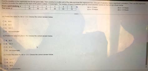 Answered Find The Equation Of The Regression Bartleby