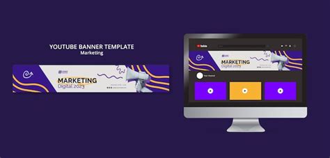 Plantilla De Banner De Youtube De Concepto De Marketing Archivo PSD