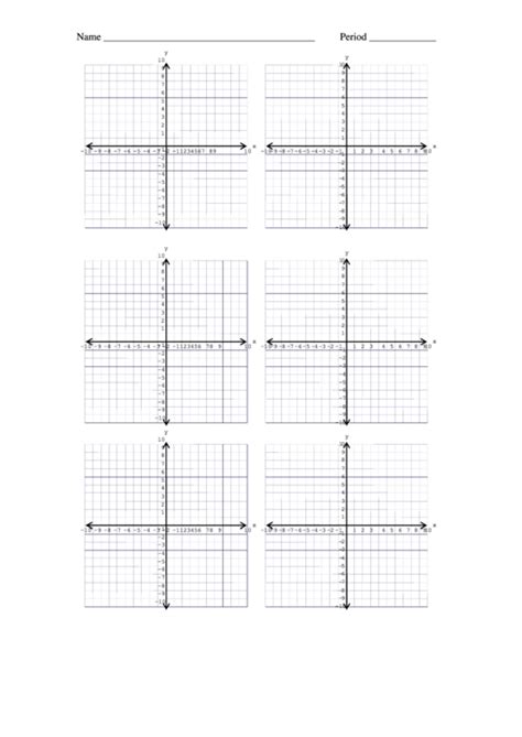 Coordinate Plane Graph Templates Six Per Page Printable Pdf Download