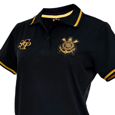 Camisa Corinthians Polo Retro Ouro Feminina Olden Sports