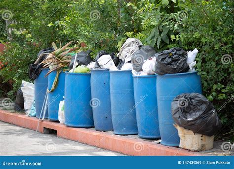 Overflowing Kitchen Trash Can