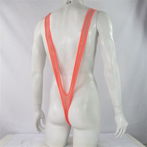 K J Mens Stretch Supspender Sexy Borat Mankini Costume Nylon Spandex