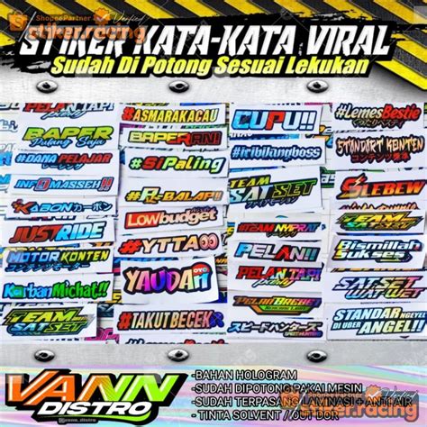 Jual Stiker Racing Stiker Matic Stiker Kata Kata Stiker Distro