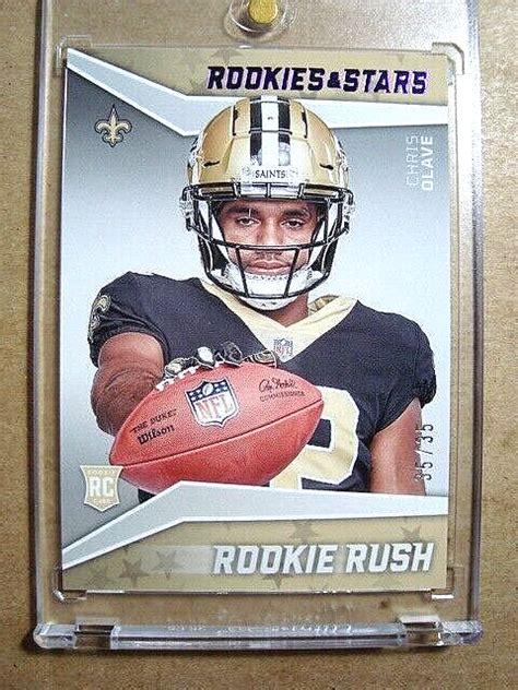 2022 Chris Olave Panini Rookies Stars Rookie Rush Purple RC 35 35