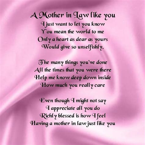 Personalised Coaster Mother In Law Poem Pink Silk Design Free T Box Mother In Law