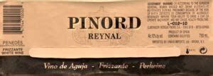 Drink Label Pinord Reynal Vino De Aguja Frizzante Bodegas Pinord S A