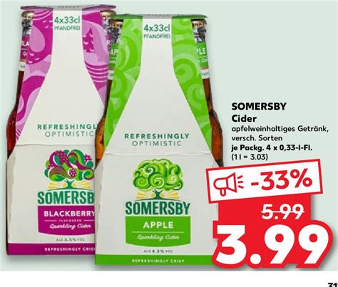 Somersby Cider Apfelweinhaltiges Getr Nk Versch Sorten Je Packg X