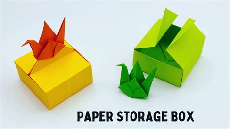 Easy DIY MINI PAPER STORAGE BOX Origami Paper Box Without Glue YouTube