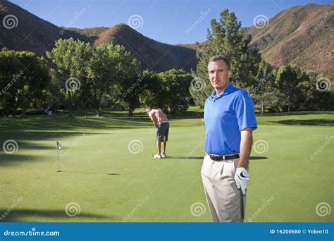 Mature Golfer On The Course Stock Photo Image Of Green Mountains
