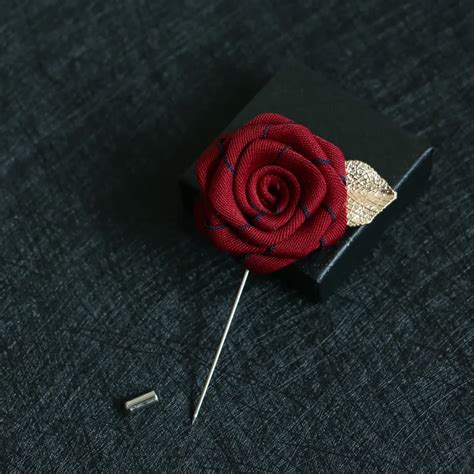 Elegant Rose Corsage Brooch Lapel Pins Men Suits Wedding Formal Pin