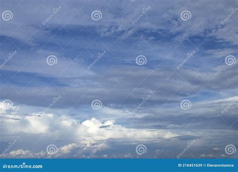 Cirrus, Stratus and Cumulus Clouds Against Blue Sky Stock Image - Image of cloud, sunlight ...