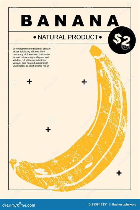 Banana Set Of Posters Of Fruits And Vegetables In A Abstract Draw