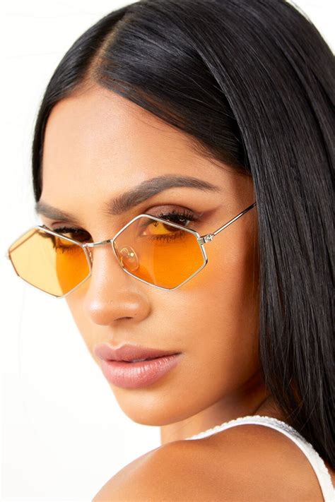 Tinted Diamond Sunglasses Orange Unique Sunglasses Trending