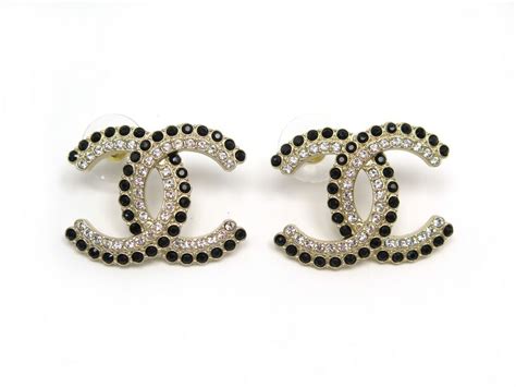 Neuf Boucles D Oreilles Chanel Logo Cc Double Rang Authenticit