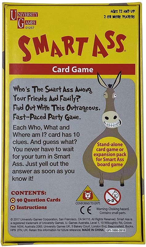 Smart Ass Card Game Serendipity