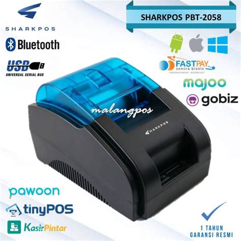 Printer Bluetooth Thermal Sharkpos Pbt Usb Bluetooth Mm Kertas Struk