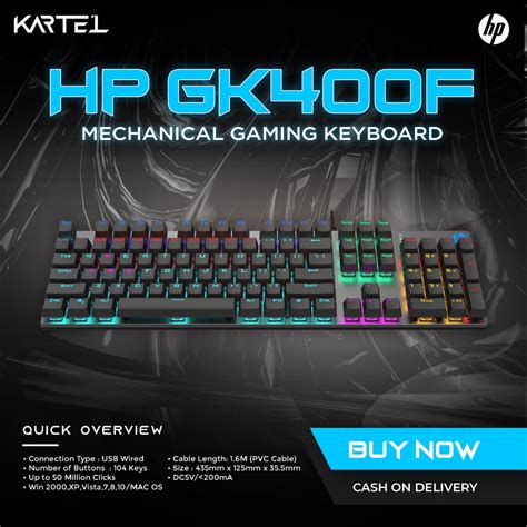 Hp Mechanical Gaming Keyboard Hp Gk F Rgb Shopee Philippines