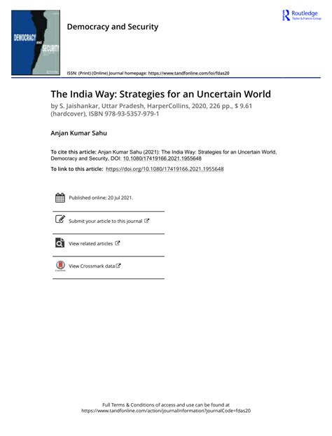 PDF Book Review The India Way Strategies For An Uncertain World By S