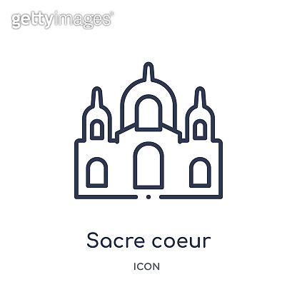 Sacre Coeur Icon From Monuments Outline Collection Thin Line Sacre