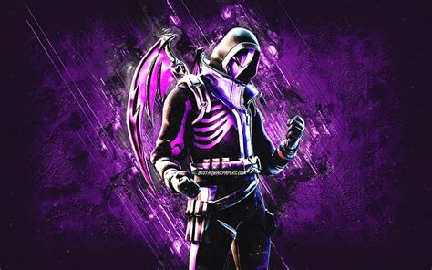 Fortnite Blacklight Skin Fortnite Main Characters Purple Stone Background Hd Wallpaper Peakpx