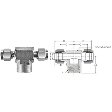 Tube Fitting Female Npt Branch Tee Ratermann Manufacturing Inc