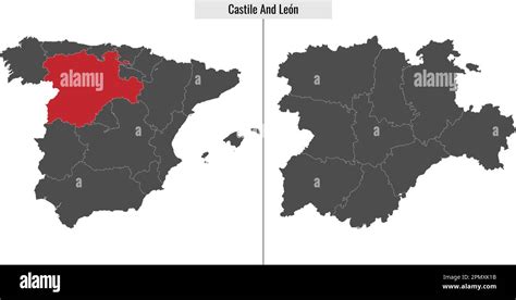 Map Of Castile And Leon Autonomous Community Of Spain And Location On