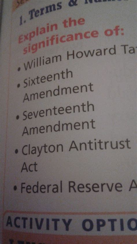 Pleaseeeeeeeee Helpppppppp Explain The Significance Of William Howard Taft Sixteenth Amendment