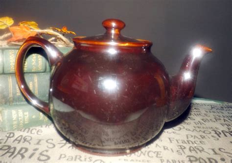 Vintage Mid Century English Brown Betty Teapot By Sadler Of England