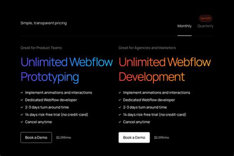 Webflow Showcased Pricing Section Cloneable Buildbites