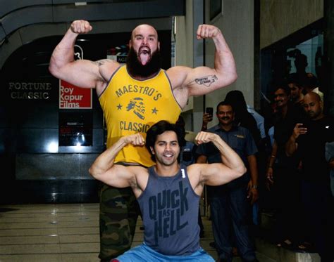 Varun Dhawan And Braun Strowman Seen At A Gym